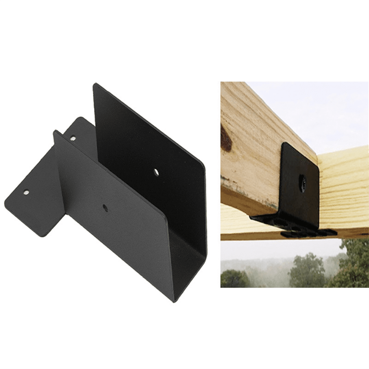 Outdoor Pergola Rafter Bracket Hanger for 2X4 or 2X6 (Black) 4 Pack