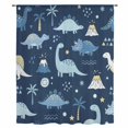thumbnail image 2 of Navy Blue Dinosaur Sheer Curtains 45 Inches Long, Stars Palm Trees Mountain Modern Art Light Filering Curtains, Breathable Simi Curtain Privacy Drapes for Kitchen Bathroom Small Window Treatment, 2 of 9