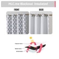 thumbnail image 3 of THD Moroccan Trellis Lattice Decorative Blackout Thermal Privacy Room Darkening Grommet Window Drapes Curtain Panels for Bedroom - Set of 2 (Platinum White Grey, 37 W x 84 L), 3 of 6