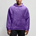 thumbnail image 2 of Atogsazn Mens Fuzzy Hoodies Casual Fleece Pullover Sweatshirt Sherpa Winter Warm Sweater Clothing Tops Outfit Purple XL Fashion, 2 of 9