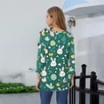 thumbnail image 2 of HAVUITYY Easter 3/4 Sleeve Sweaters for Womens, Cute Bunny Eggs Printed Womens Tops, Spring Going Out Shirts for Women Wear & Gifts, 2 of 5