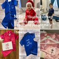 thumbnail image 4 of 2Pcs Red Satin Pyjamas Kids Sets Boys Girls Solid Silk Children's Pajamas Clothes Toddler Lounge Pjs 2-12T Christmas Clothing, 4 of 4