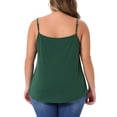 thumbnail image 3 of Camiseta sin mangas de encaje en V para mujeres de tallas grandes 1X verde, 3 of 6