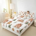 thumbnail image 4 of Manfei Merry Christmas Bed Sheets for Kids, Gingerbread Man King Sheets, Xmas Tree Print Sheet Set, Ultra Soft Home Decor, 4pcs, 4 of 7