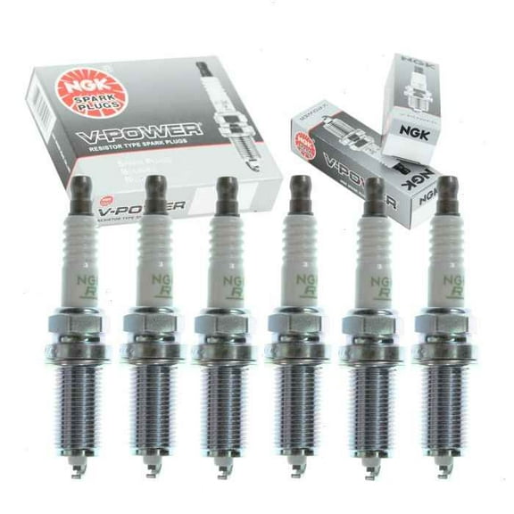 6 pc NGK V-Power Spark Plugs compatible with Toyota Highlander 3.5L V6 2011-2014