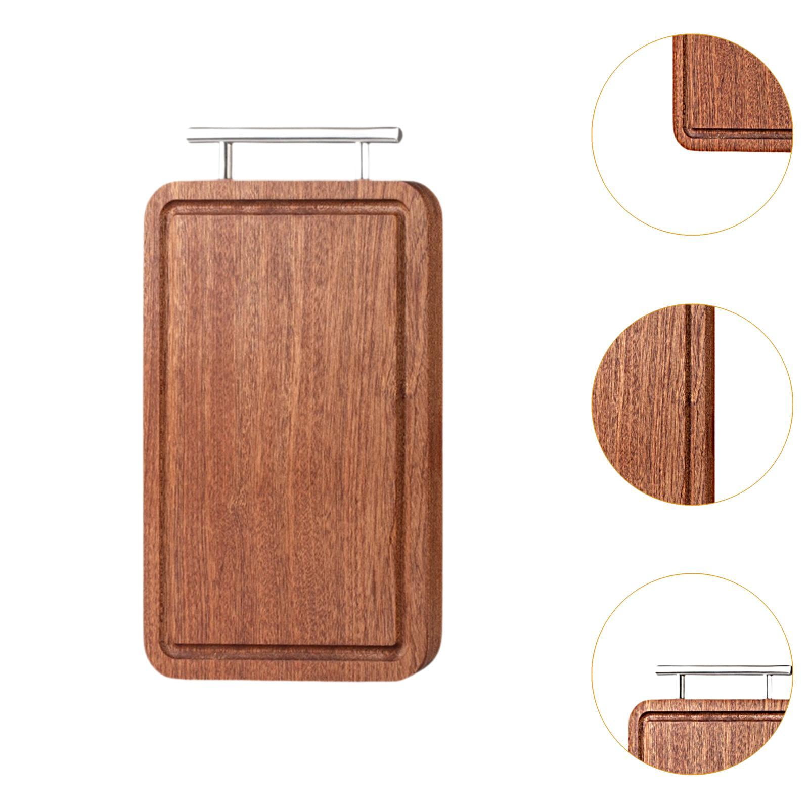 TISHITA Chopping Board Wooden Cutting Board Multifunctional Reversible with Handle Thick for Kitchen for Cheese Steak Meat Vegetables S