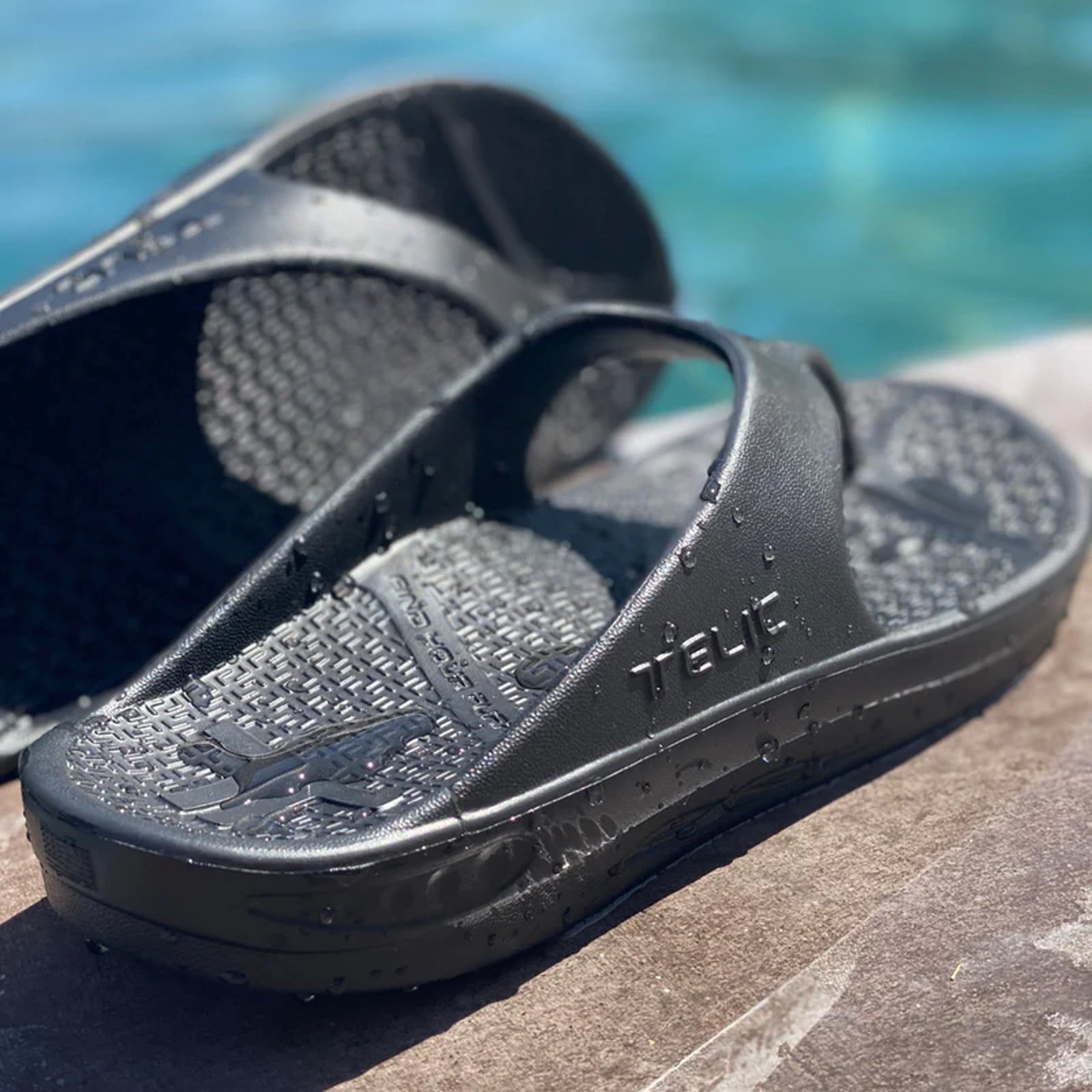 Telic Footwear Energy Flip Flop, Midnight Black, XL, US  display picture 1