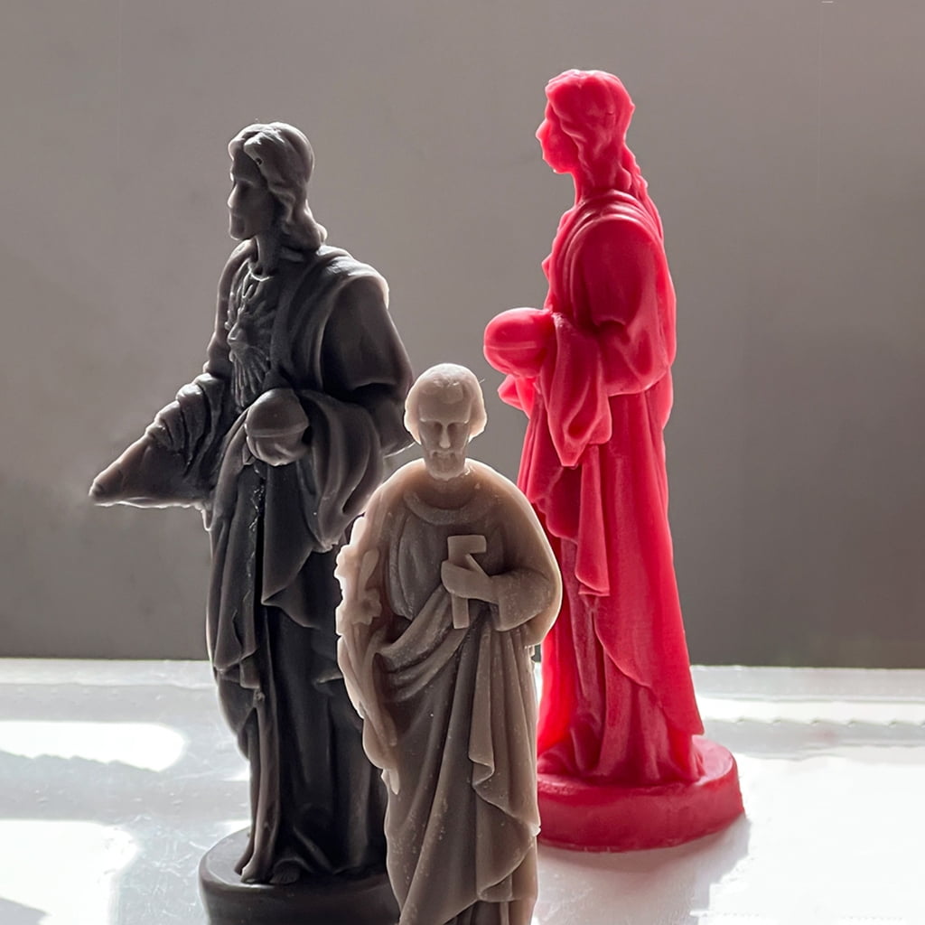 Savior Epoxy Resin Candle Mold 3D Portrait Candle Silicone Mould DIY Gypsum Casting Mould Fondant Decoration