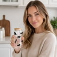 thumbnail image 3 of Halloween Can‑Shaped Glass Iced Coffee Tumbler,16oz Spooky Cute Drinking Glass Cup with Bamboo Lid & Straw, Boo Basket Stuffer, Fall Halloween Gifts for Women Men Teens, 3 of 4