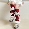 thumbnail image 4 of CPNG Winter Warm Leg Warmers High Lolita Bow Colorblock Leg Sleeve Socks for Girls Kawaii Knitted Legwarmers Cute Soft Socks Accessories Kids Fashion Socks, 4 of 6