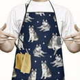 thumbnail image 2 of Siberian Husky Apron-Garden Aprons for Women with Pockets-Cotton Linen Waterproof Kitchen Cooking Gardening Aprons Adjustable for Kitchen,Cooking,BBQ and Salon 33x27 Inch, 2 of 7