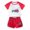 Red, variant on Odeerbi 1-12 Years Toddler Boys Girls Summer Outfits Excavator Truck Print Cotton Short Sleeve T-Shirt Shorts Two-piece Set Casual Loungewear Toddler Boys Girls Clothes