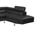 thumbnail image 4 of Benjara Cree 2 PC Modern Sectional Sofa with Chaise- Adjustable Headrests- Black, 4 of 8