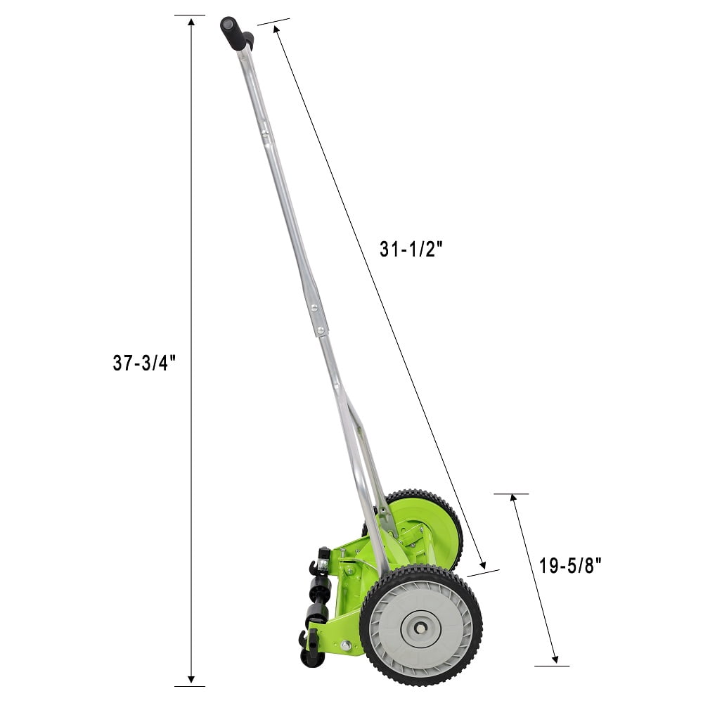Green & Grey Steel Manual Reel Lawn Mower
