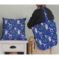 thumbnail image 5 of Soimoi Blue polyester Crepe Fabric Bear & Reindeer Cartoon Print Fabric by Yard 42 Inch Wide, 5 of 5