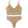 thumbnail image 1 of Ropa interior de color sólido para mujer, bragas, conjuntos de bragas de yoga cómodos, traje a juego para mujer, 1 of 2