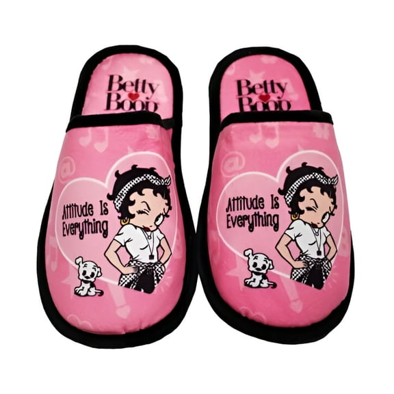 Betty Boop Pink onesize bedroom slipper shoes Attitude is everything BB5949