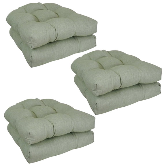 Blazing Needles 19-inch Premium Olefin Tufted Outdoor Chair Cushions (Set of 6)