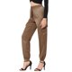 thumbnail image 4 of Pantalones cargo de satén para mujer Inspire Chic, de cintura alta, con cintura elástica, casuales, talla XS, color beige, 4 of 7
