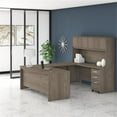 thumbnail image 2 of Studio C 72W U Desk with Hutch and Drawers in Modern Hickory - Engineered Wood, 2 of 10