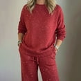 thumbnail image 5 of Women's Solid Color Sequin Set, 2 Piece Sparkly Sweatshirt and Pants Outfit, Lounge Wear Coordinated Set, Shiny Jogger Set, Casual Matching Set, Comfortable Two-Piece Ensemble Red, 5 of 9