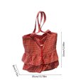 thumbnail image 2 of Tanyzvel Double Tier Gingham Ruffle Drawstring Tote Bag for Women, 2 of 5