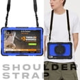 thumbnail image 7 of Case for Samsung Galaxy Tab S10+ Plus 2024/S9 FE+ Plus 12.4 inch, 360 Rotating Stand Handle Pencil Holder Shoulder Strap Heavy Duty Shockproof Cover, Dark Blue PC, 7 of 7