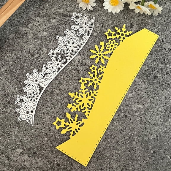 Die Cuts for Card Making, Ouginx Snowflake Edge Strip Metal Cutting Dies DIY Die Cutters Die Stencils for Scrapbooking, Embossing & More