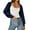 Dark blue, variant on Long Sleeve Open Front Women's Bolero Shrug Sweater Knitted Cropped Cardigan Y2K Tops