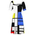 thumbnail image 5 of Modrian Robe Sans Manches Inspirée de la Composition Rouge Bleu et Jaune pour Événements Spéciaux Vêtements pour Femmes, 5 of 5