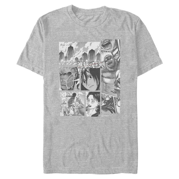 Mens Attack on Titan Scene Panels T Shirt