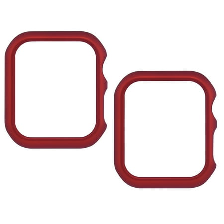 2 Pack Compatible for Apple Watch Case 38mm [NO Screen Protector] Series 3 2 1, Hard PC Bumper Case Protective Cover Frame Compatible for iWatch 38mm, cola red