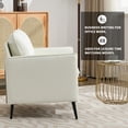 thumbnail image 6 of Modern Faux Leather Chair Set of 2, Oversized Arm Chair for Living Room, Mid-Century Accent Sofa for Bedroom Comfy, Upholstered Single Sofa Readingchair for Waiting Room and conference room,Cream, 6 of 8