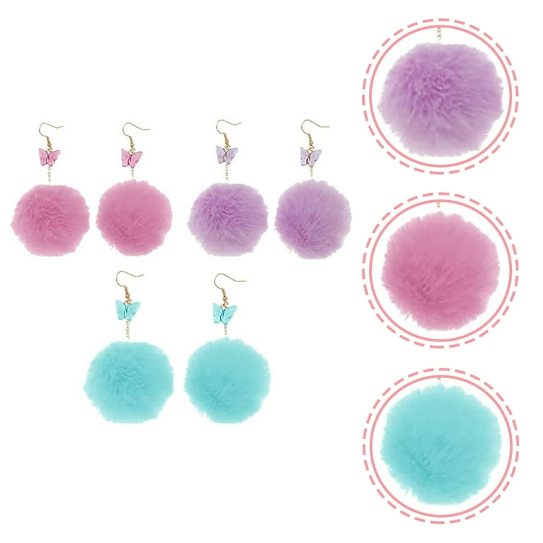 Pom pom dangle sales earrings