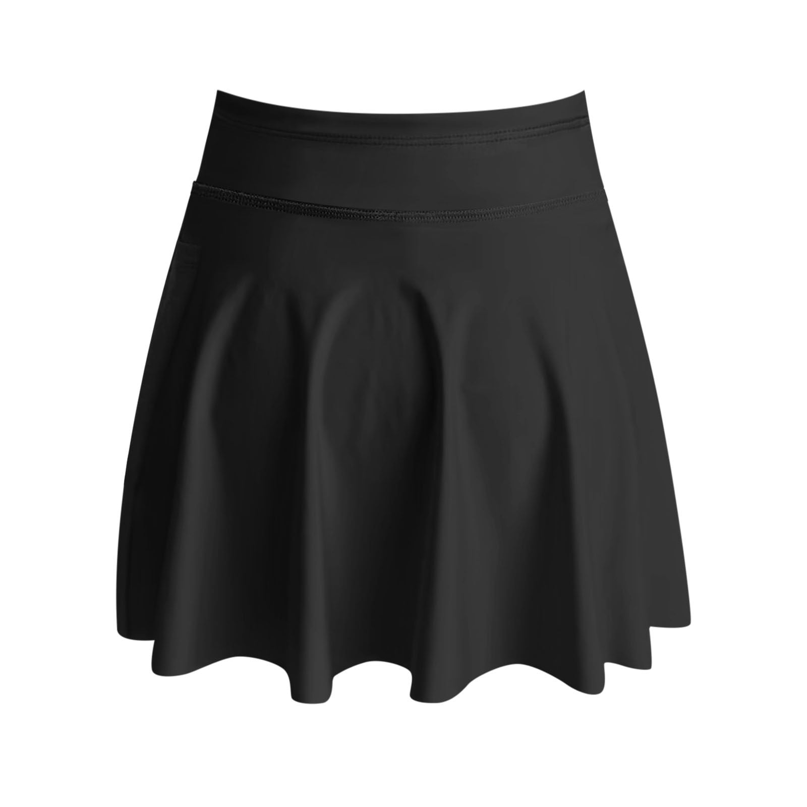 Swim Skirts 2 In 1 Skirts Women High Waisted Swim Skirt Long Skirted Swimsuit Bottom Athletic Bathing Suit Skirt With Panty Swimwear Bottoms Black 2XL