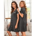 thumbnail image 6 of Ekouaer Nightgowns for Women Button Down Pajamas Tops Short Sleeve Sleepwear V-Neck Sleepwear, 6 of 7