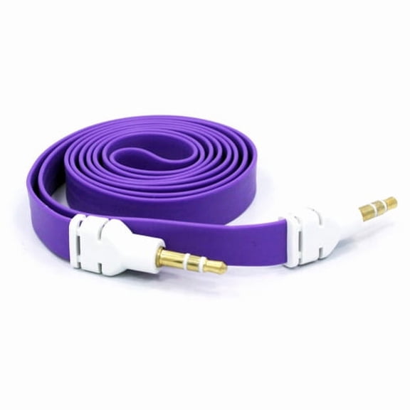 3.5mm Aux Cable for Google Pixel 5a 5G,4a,5G Phones - Adapter Car Stereo Aux-in Audio Cord Speaker Jack Wire Flat Purple