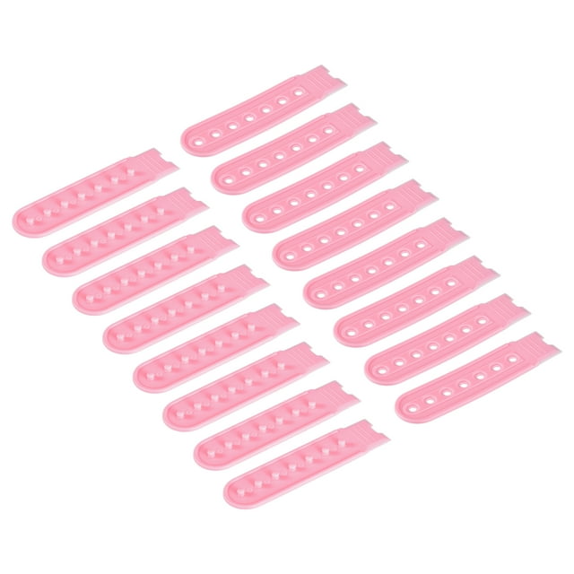 Unique Bargains 8 Pairs Snapback Strap Cover, 7 Holes Plastic Adjustable Hat Snap Buckle Replacement (Pink)