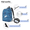 thumbnail image 4 of KLL Sharks on White Blue Striped Print Travel Laptop Backpack - College Backpack Business Work Bag Nurse Bag Casual Daypack for Weekender Business Hiking -Medium, 4 of 6