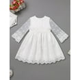 thumbnail image 3 of FYMNSI Baby Christening Dress White Baptism Gowns for Girl Infant Lace Long Sleeve Tulle Outfits 9-12 Months, 3 of 6