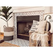 HomeRoots 6" x 6" Black And White Mosaic Peel and Stick Removable Tiles