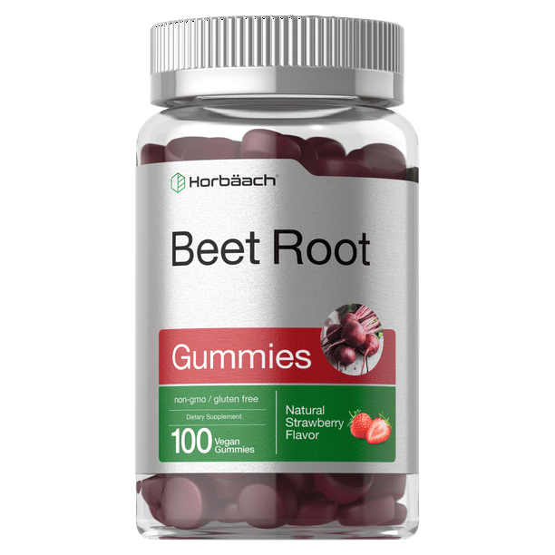 Beet Root 6000mg 100 Vegan Gummies Natural Strawberry Flavor by