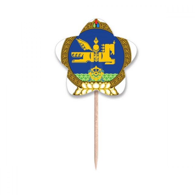 Mongolia emblema nacional Selección de pastelitos Star lable Flag en palillos de dientes