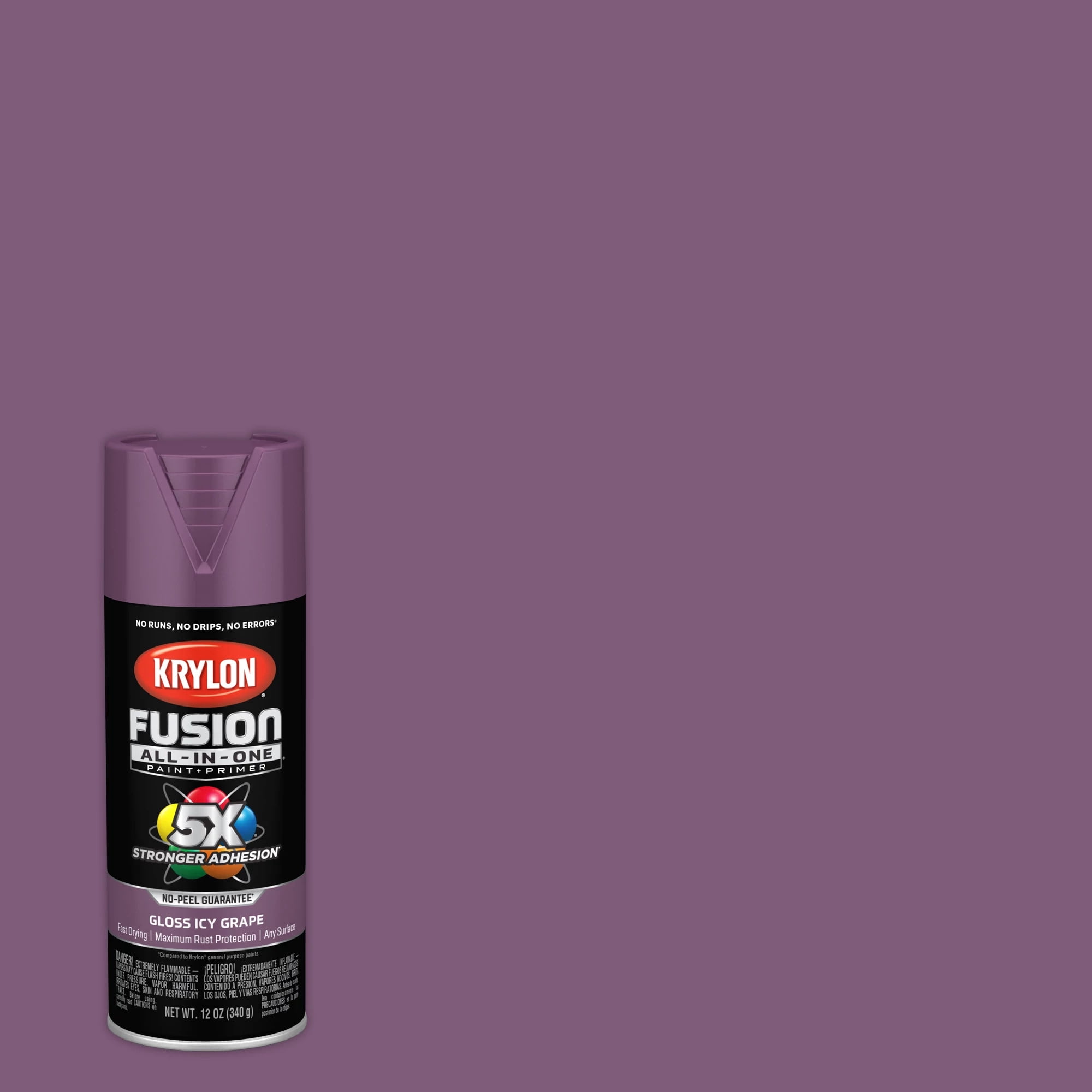 (6 pack) Krylon K02709007 Krylon Fusion All-In-One Icy Grape Gloss 12 oz Spray Paint, Multi-Surface, (1 Piece, 1 Pack)