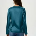 thumbnail image 6 of Otntypg Womens Silky Satin Blouses Elegant V Neck Long Sleeve Dress Shirts Business Casual Work Blouse Tops for Women Mint Green XL, 6 of 6