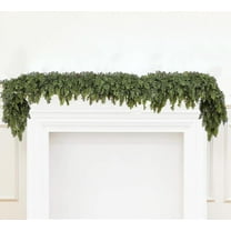 Guvpev 6FT Christmas Cedar Garland - Artificial Green Christmas Garland Realistic Faux Cedar Pine Needles Garland for Home Fireplace Mantel Indoor Outdoor Holiday Xmas Party Decorations