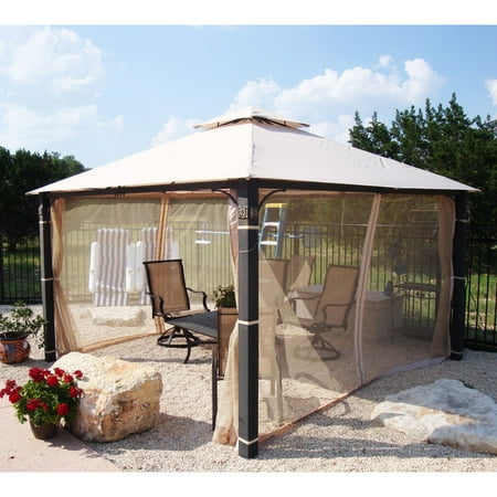 gazebo canopy replacement garden winds 12x12 gazebos netting mosquito metal outdoor academy frame gardenline tiered square medallion patio included side