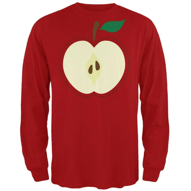 Halloween Apple T-Shirt à Manches Longues pour Hommes, Costume Tranche