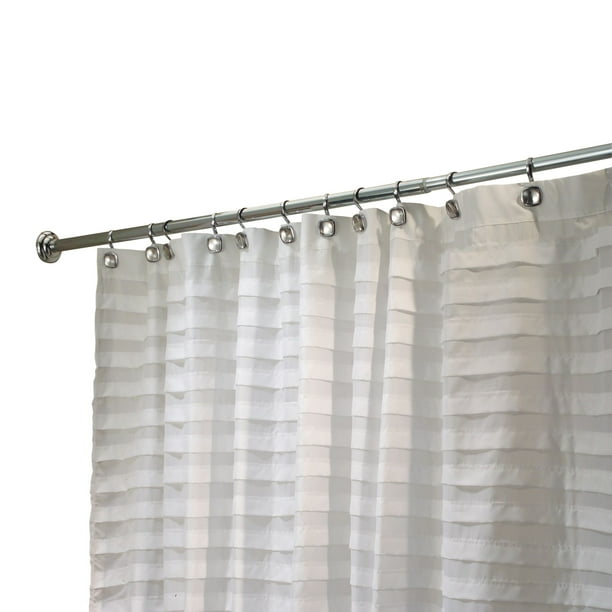 White Tuxedo Fabric Shower Curtain X, 96 Long Fabric Shower Curtain