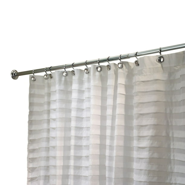 White Tuxedo Fabric Shower Curtain X Long 72 96 Idesign Com White Tuxedo Fabric Shower Curtain X, 96 Long Fabric Shower Curtain